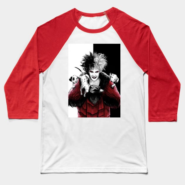 Cruella De Vil Baseball T-Shirt by Jomeeo